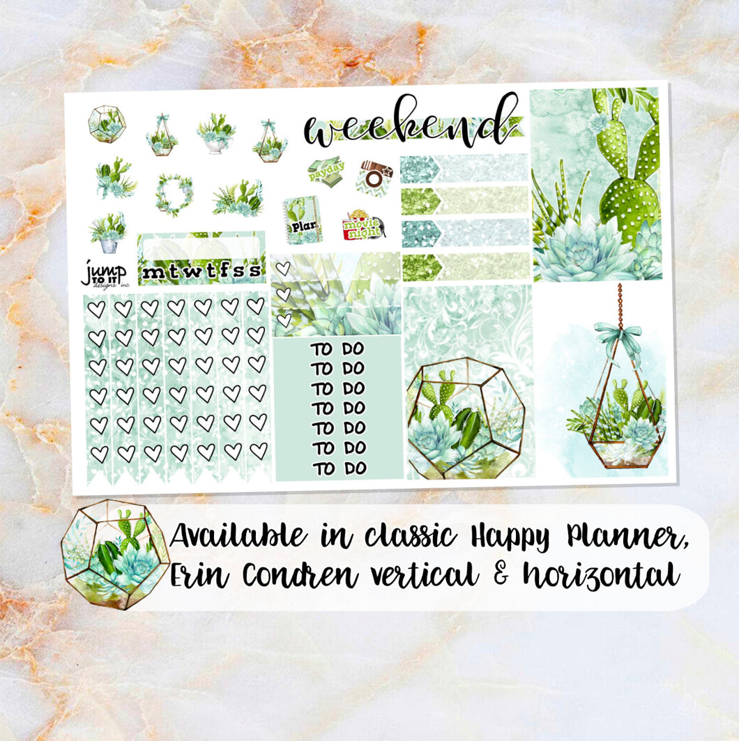 Succulents sampler stickers - for Happy Planner, Erin Condren Vertical and Horizontal Planners