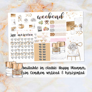 Gold Office sampler stickers - for Happy Planner, Erin Condren Vertical and Horizontal Planners