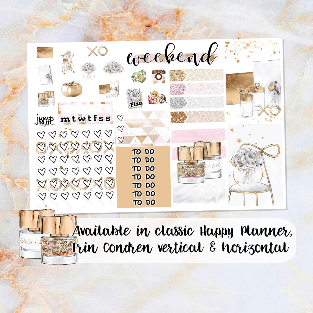 Gold Office sampler stickers - for Happy Planner, Erin Condren Vertical and Horizontal Planners