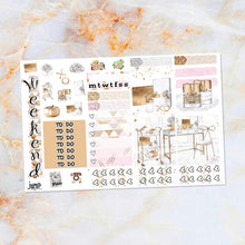 Load image into Gallery viewer, Gold Office sampler stickers - for Happy Planner, Erin Condren Vertical and Horizontal Planners