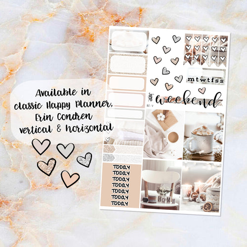 Winter White sampler stickers - for Happy Planner, Erin Condren Vertical and Horizontal Planners