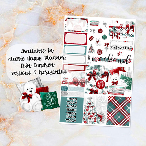 Holly Jolly sampler stickers - for Happy Planner, Erin Condren Vertical and Horizontal Planners