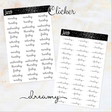 Load image into Gallery viewer, Foil WEEKDAY stickers - Erin Condren Happy Planner B6 Hobo