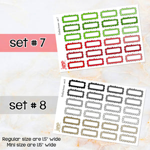 BOGO • Scallop boxes stickers        (S-124+)