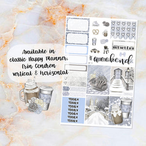 Winter in the City sampler stickers - for Happy Planner, Erin Condren Vertical and Horizontal Planners