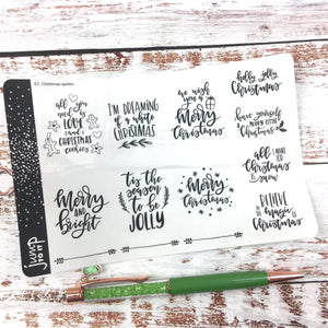 Foil Planner Stickers - CHRISTMAS QUOTE full boxes - Erin Condren Happy Planner Big Mini B6 Hobo