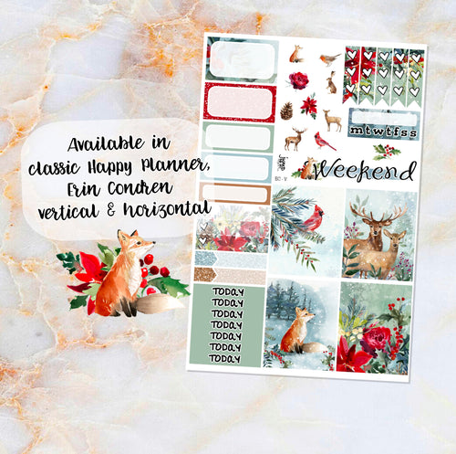 Winter Wonderland sampler stickers - for Happy Planner, Erin Condren Vertical and Horizontal Planners
