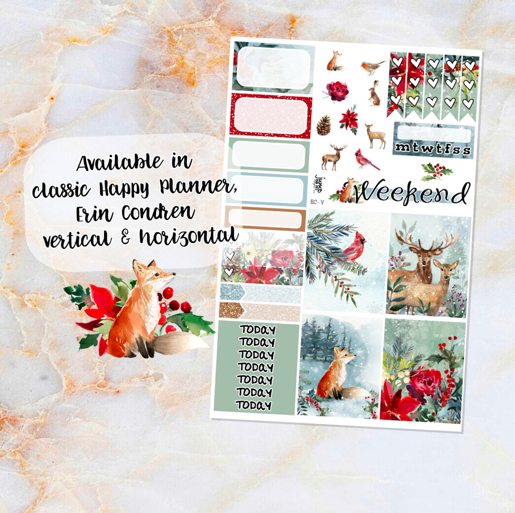 Winter Wonderland sampler stickers - for Happy Planner, Erin Condren Vertical and Horizontal Planners