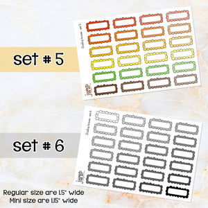 BOGO • Scallop boxes stickers        (S-124+)