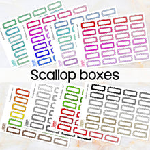 Load image into Gallery viewer, BOGO • Scallop boxes stickers        (S-124+)