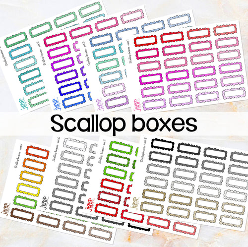 BOGO • Scallop boxes stickers        (S-124+)
