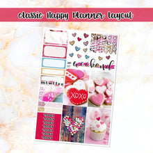 Load image into Gallery viewer, Sweet Valentine sampler stickers - for Happy Planner, Erin Condren Vertical and Horizontal Planners