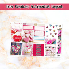 Load image into Gallery viewer, Sweet Valentine sampler stickers - for Happy Planner, Erin Condren Vertical and Horizontal Planners