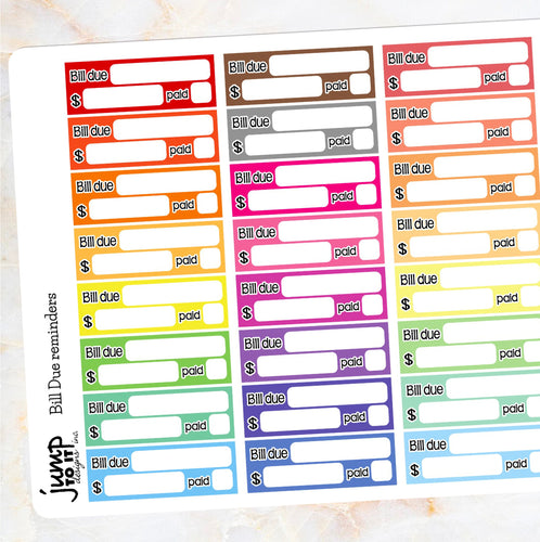 Bill Due Reminder Stickers               (R-100)