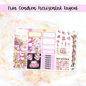 Love is in the Air sampler stickers - for Happy Planner, Erin Condren Vertical and Horizontal Planners