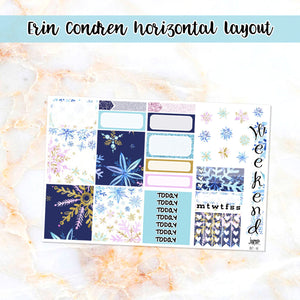 Snowflakes sampler stickers - for Happy Planner, Erin Condren Vertical and Horizontal Planners