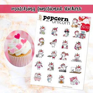 Sweet Valentine sampler stickers - for Happy Planner, Erin Condren Vertical and Horizontal Planners