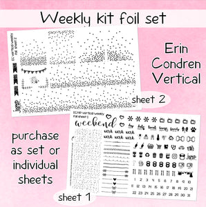 Foil weekly kit BUNDLE - Erin Condren VERTICAL  (F-108)