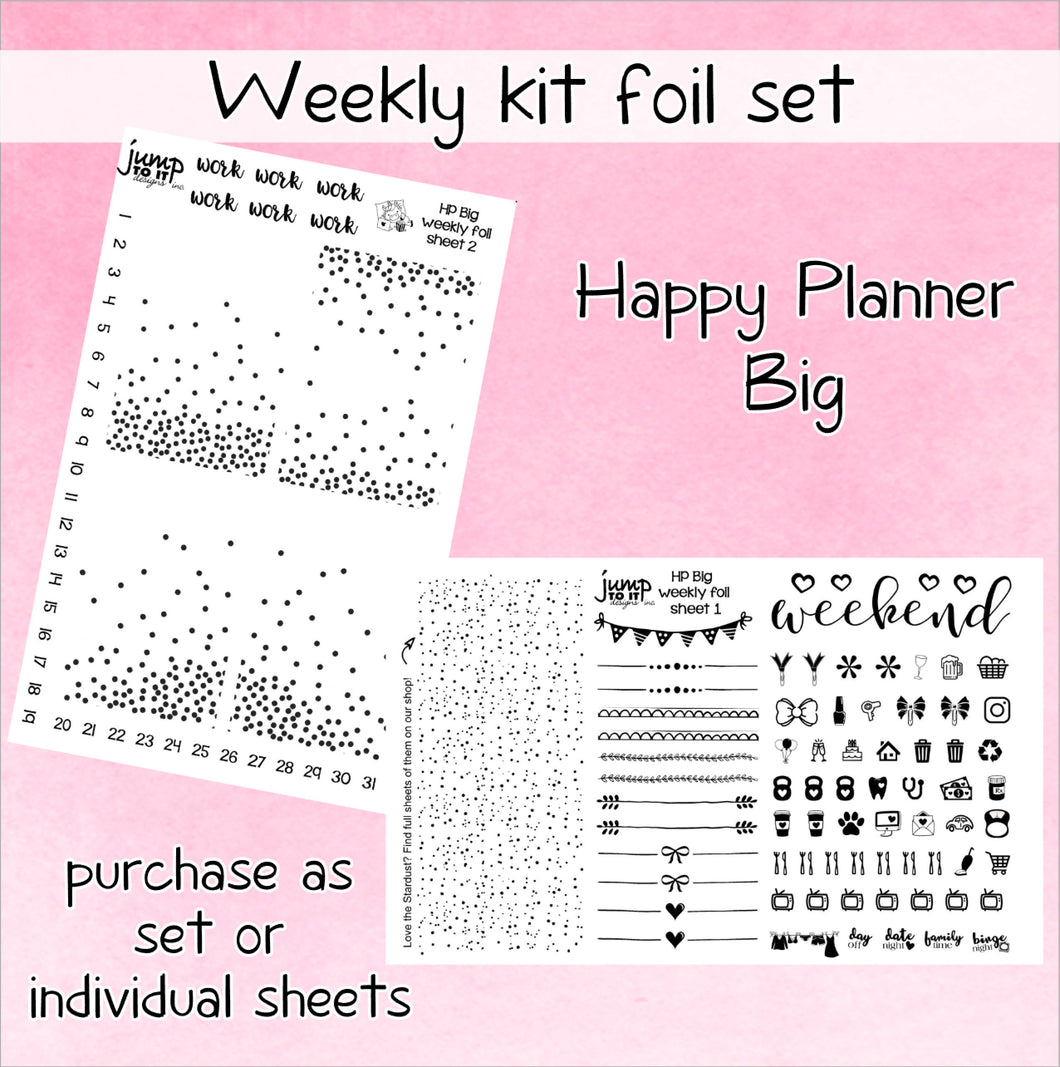 Foil weekly kit BUNDLE - Happy Planner BIG stickers  (F-110)
