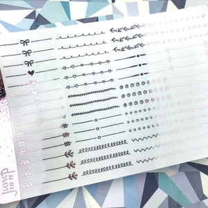 Foil Planner Stickers - DIVIDERS - Erin Condren Happy Planner B6 Hobo