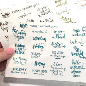 Foil Planner Stickers - Friday/Weekend quotes - Saturday
