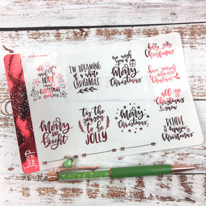 Foil Planner Stickers - CHRISTMAS QUOTE full boxes - Erin Condren Happy Planner Big Mini B6 Hobo