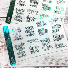 Load image into Gallery viewer, Foil Planner Stickers - WINTER QUOTE full boxes - Erin Condren Happy Planner Big Mini B6 Hobo