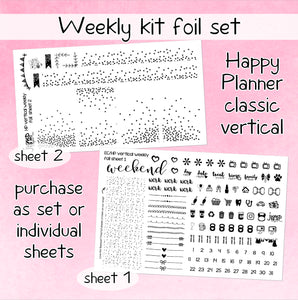 Foil weekly kit BUNDLE - Happy Planner classic stickers  (F-109)
