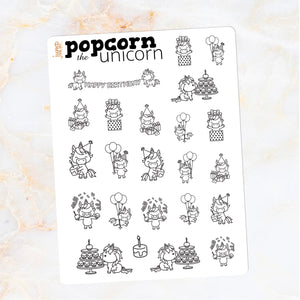 Foil Planner Stickers - BIRTHDAY icon - Erin Condren Happy Planner B6 Hobo - party celebrate