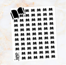 Load image into Gallery viewer, Foil Planner Stickers - BOOKS icon - Erin Condren Happy Planner B6 Hobo - reading school