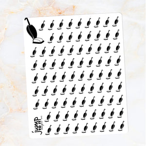 Foil Planner Stickers - VACUUM CLEANING icon - Erin Condren Happy Planner B6 Hobo - household chores