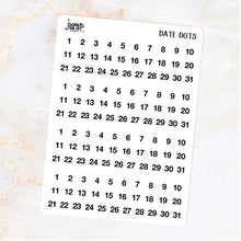 Load image into Gallery viewer, Foil Planner Stickers - DATE DOTS - Erin Condren Happy Planner B6 Hobo - month days