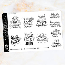 Load image into Gallery viewer, Foil Planner Stickers - CHRISTMAS QUOTE full boxes - Erin Condren Happy Planner Big Mini B6 Hobo