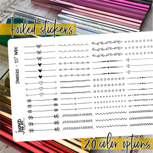 Foil Planner Stickers - DIVIDERS - Erin Condren Happy Planner B6 Hobo
