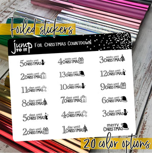 Foil Planner Stickers - Christmas Countdown - Erin Condren Happy Planner B6 Hobo - winter activities