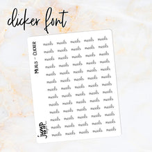 Load image into Gallery viewer, Foil Planner Stickers - MEALS text - Erin Condren Happy Planner B6 Hobo - dinner meal prep