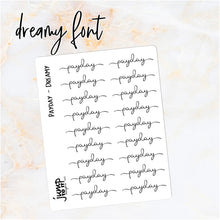 Load image into Gallery viewer, Foil Planner Stickers - PAYDAY text - Erin Condren Happy Planner B6 Hobo - money