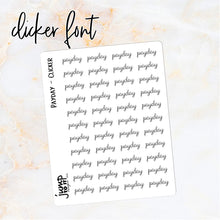 Load image into Gallery viewer, Foil Planner Stickers - PAYDAY text - Erin Condren Happy Planner B6 Hobo - money