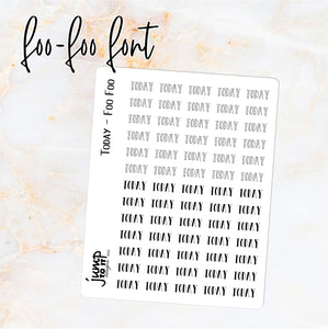 Foil Planner Stickers - TODAY text - Erin Condren Happy Planner B6 Hobo