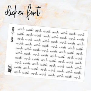 Foil Planner Stickers - WORK text - Erin Condren Happy Planner B6 Hobo