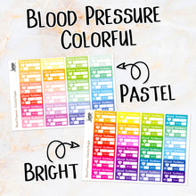 Load image into Gallery viewer, Blood Pressure Colorful Bright &amp; Pastel planner stickers           (R-102+)