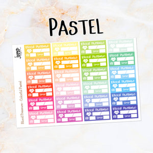 Blood Pressure Colorful Bright & Pastel planner stickers           (R-102+)