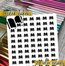 Load image into Gallery viewer, Foil Planner Stickers - BOOKS icon - Erin Condren Happy Planner B6 Hobo - reading school