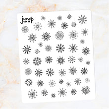 Load image into Gallery viewer, Foil SNOWFLAKE Stickers - Erin Condren Happy Planner B6 Hobo - brush stroke chores