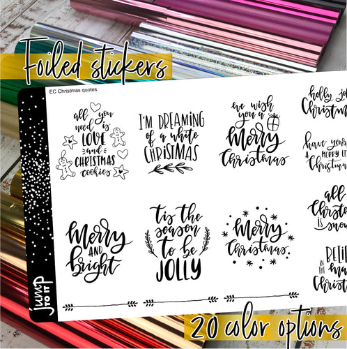 Foil Planner Stickers - CHRISTMAS QUOTE full boxes - Erin Condren Happy Planner Big Mini B6 Hobo