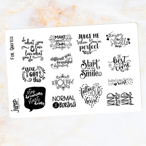 Foil Planner Stickers - QUOTES - Erin Condren Happy Planner B6 Hobo - inspiration