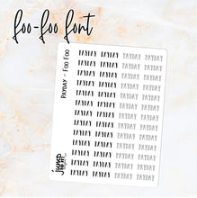 Load image into Gallery viewer, Foil Planner Stickers - PAYDAY text - Erin Condren Happy Planner B6 Hobo - money