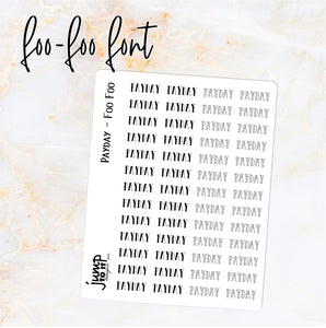 Foil Planner Stickers - PAYDAY text - Erin Condren Happy Planner B6 Hobo - money