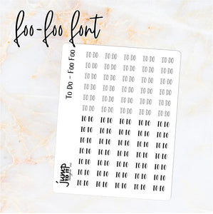 Foil Planner Stickers - TO DO text - Erin Condren Happy Planner B6 Hobo