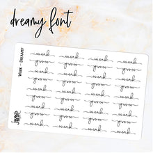 Load image into Gallery viewer, Foil Planner Stickers - WORK text - Erin Condren Happy Planner B6 Hobo